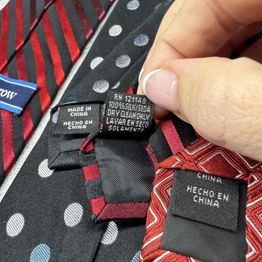 Croft & Barrow Silk Tie Set 3 Mens One Size Multicolor Striped 100% Silk Necktie